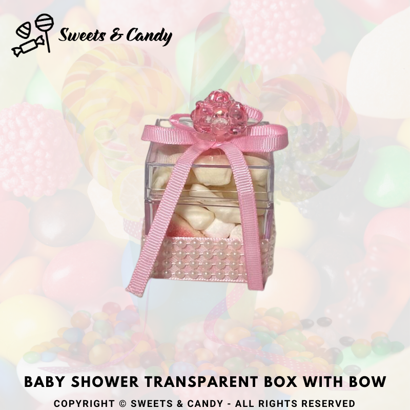 Baby Shower Transparent Box With Bow