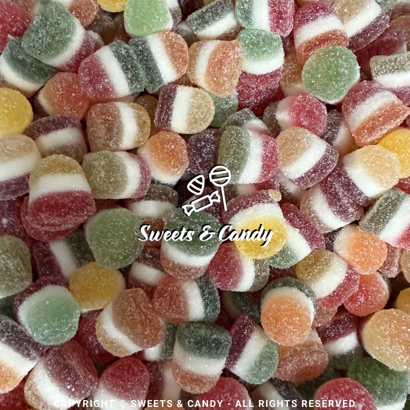 Sugared Tri-Coloured Gummies