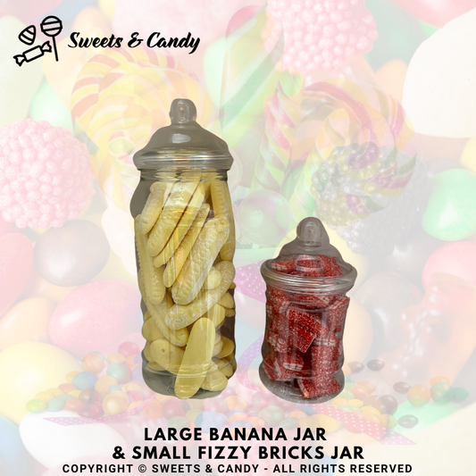 Large Banana Jar  & Small Fizzy Bricks Jar