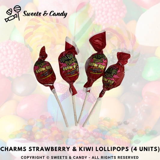 Charms Strawberry & Kiwi Lollipops
