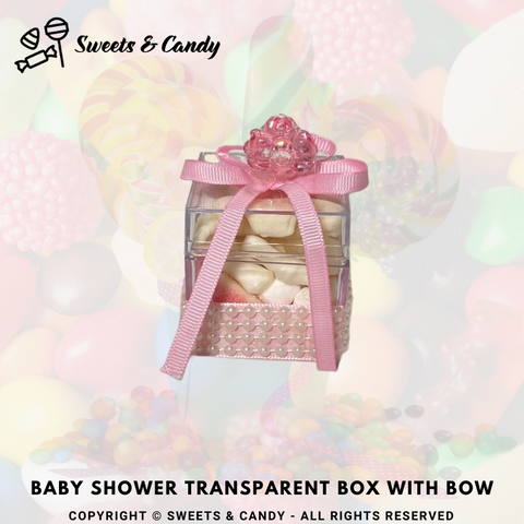 Baby Shower Transparent Box With Bow