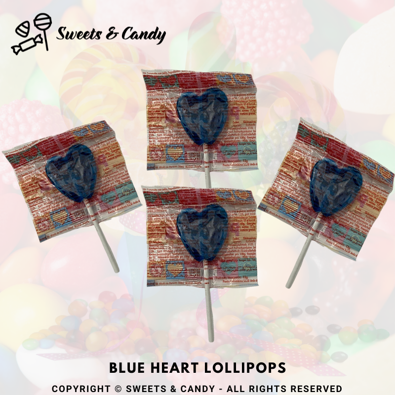 Blue Heart Lollipops (4 Units)