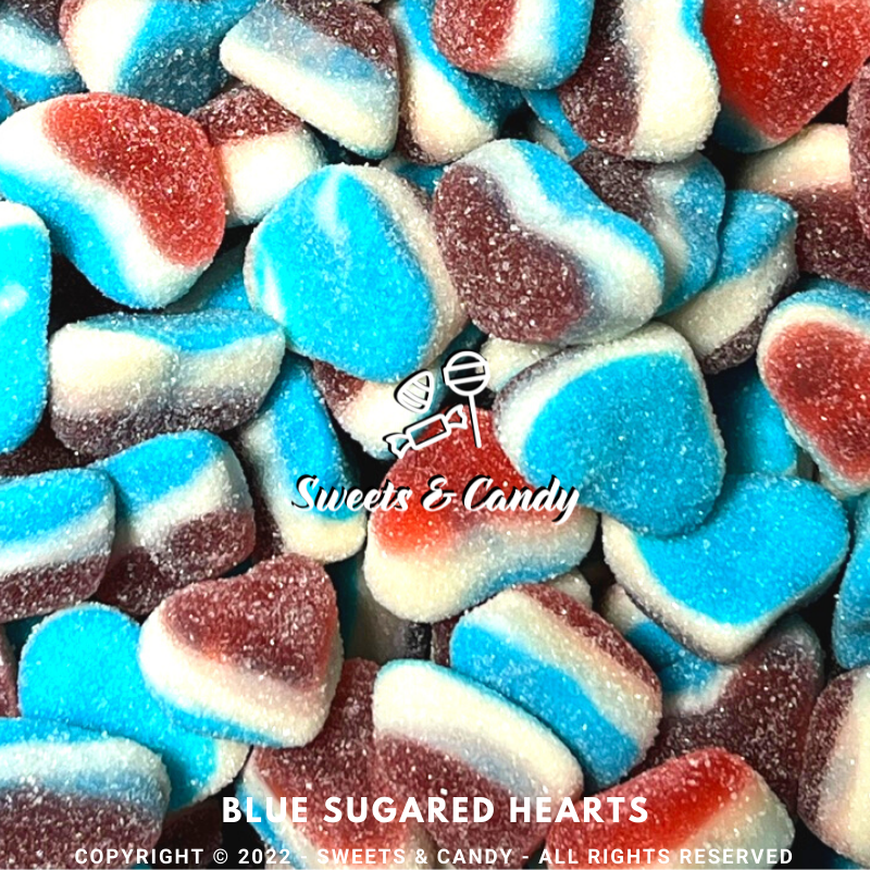 Blue Sugared Hearts