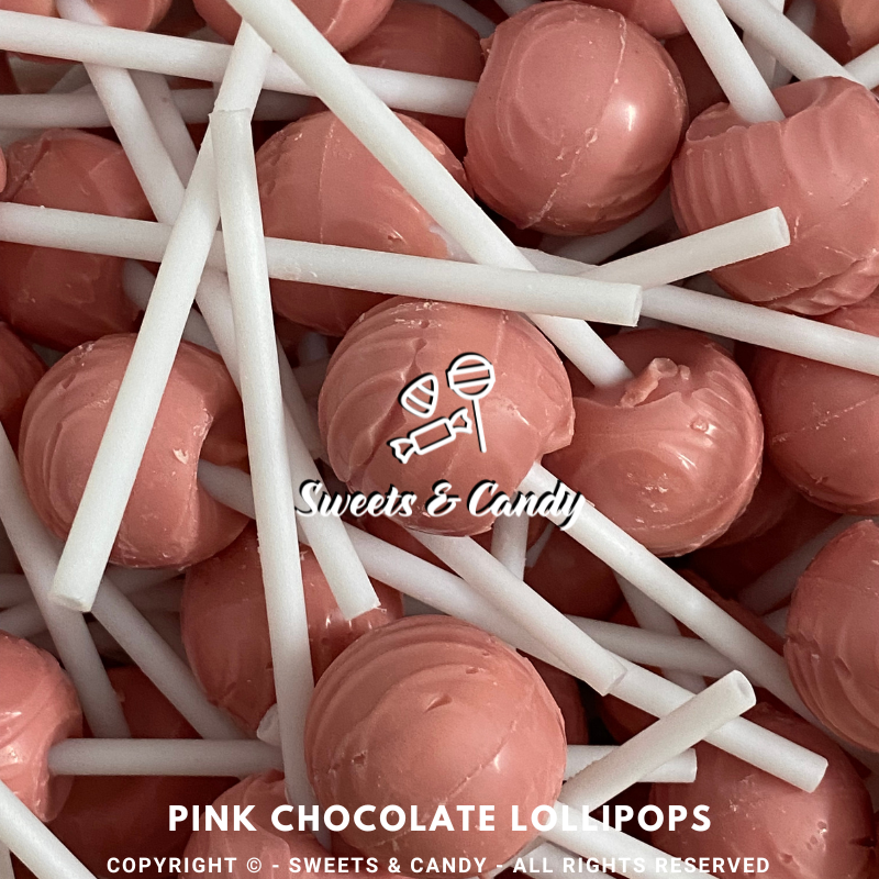 Pink Chocolate Lollipops (8 Units)
